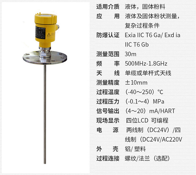 智能雷達液位計RD710技術(shù)參數(shù)表圖